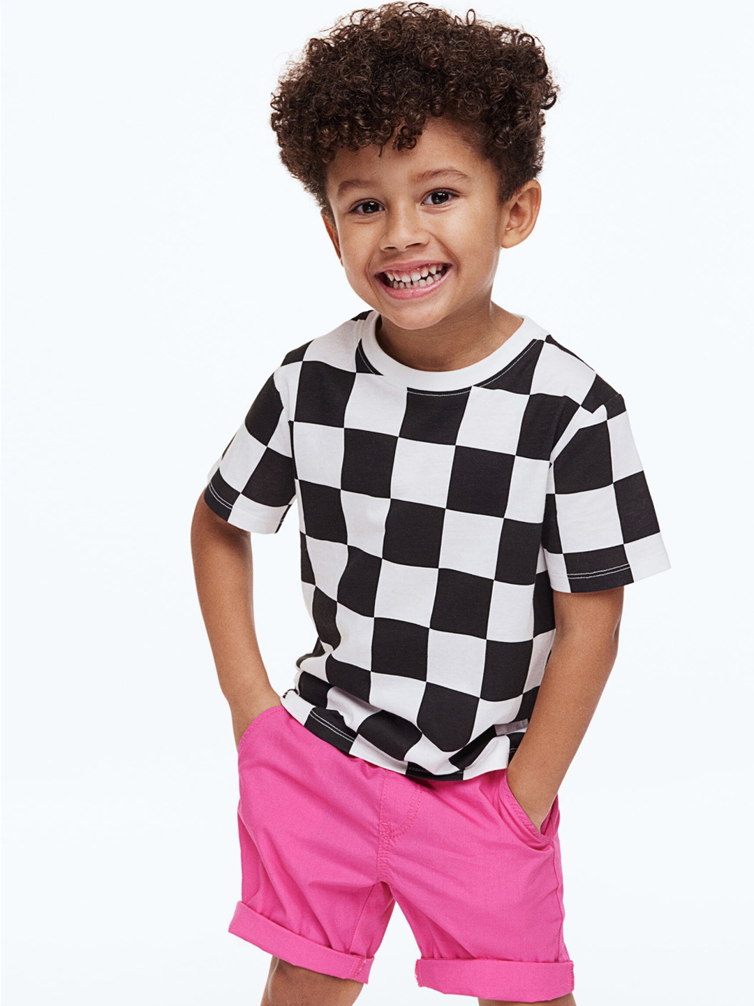 

H&M Boys Cotton Poplin Shorts, Pink