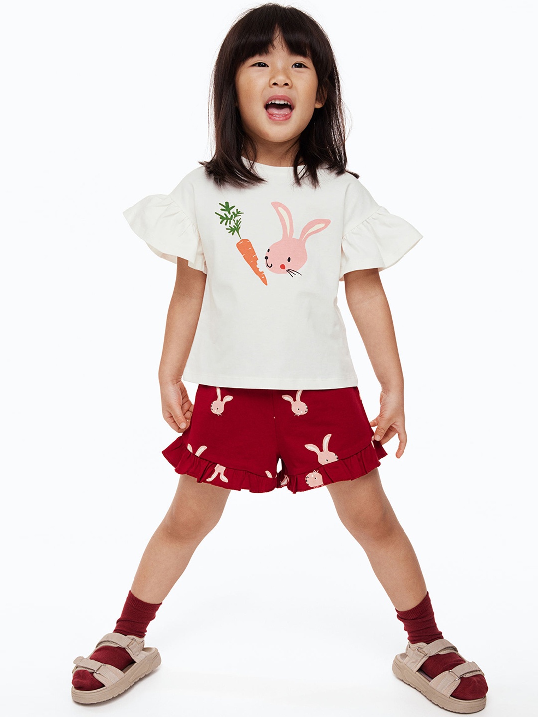 

H&M Girls 2-Piece Cotton Jersey Set, White