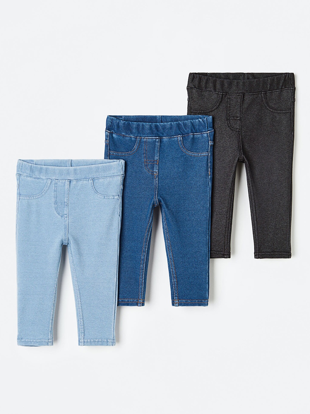 

H&M Boys 3-Pack Jeggings, Blue