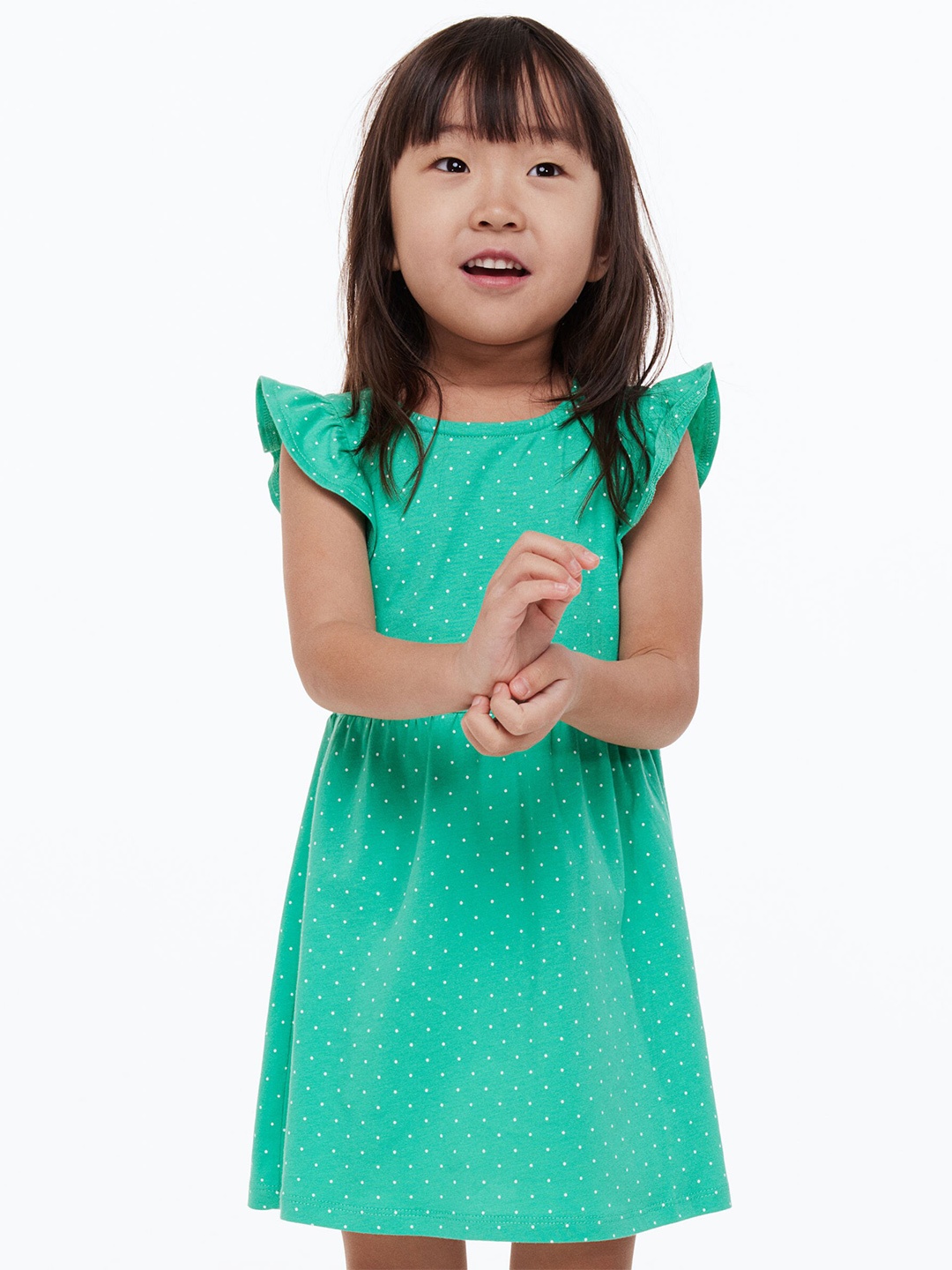 

H&M Girls Patterned Dress, Green