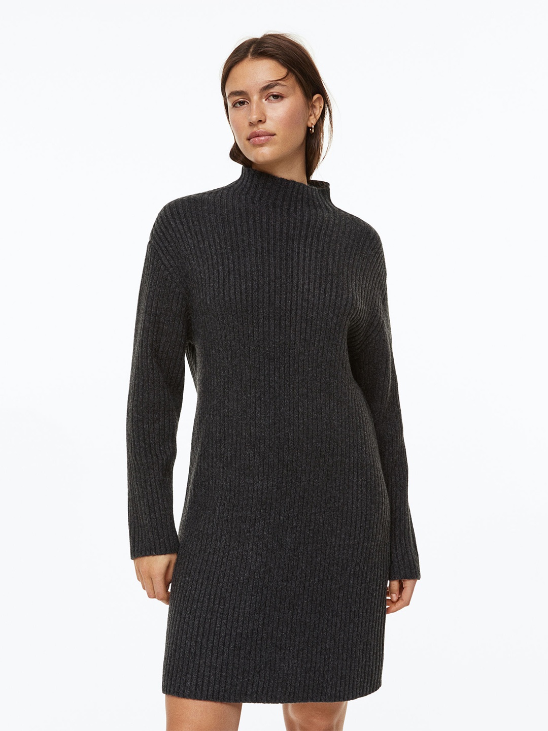 

H&M Rib-Kit Dress, Charcoal