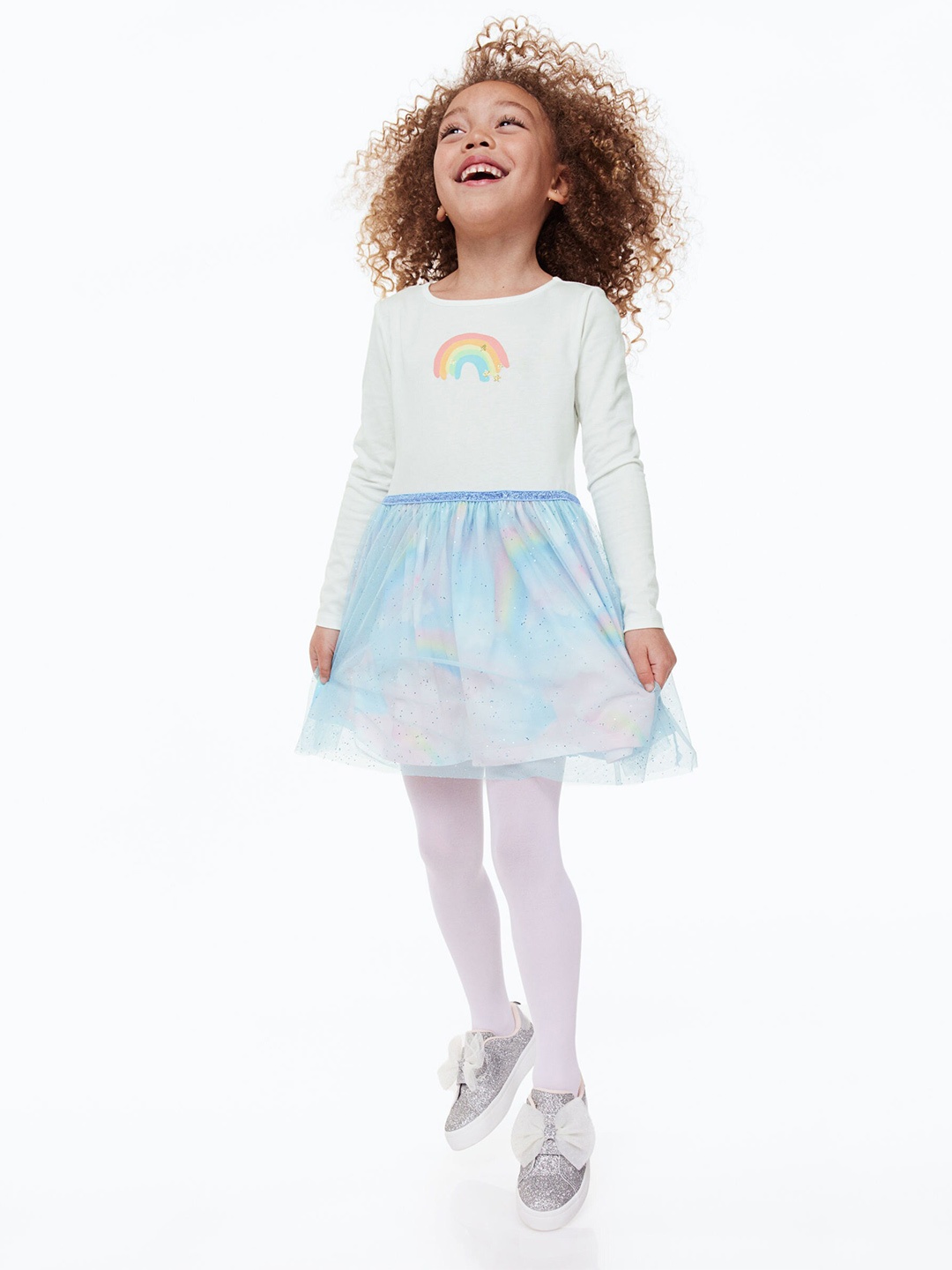 

H&M Girls Tulle-skirt jersey dress, Blue