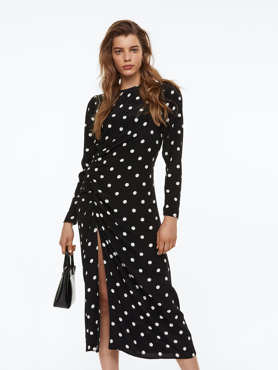

H&M Women Gathered Dress, Black