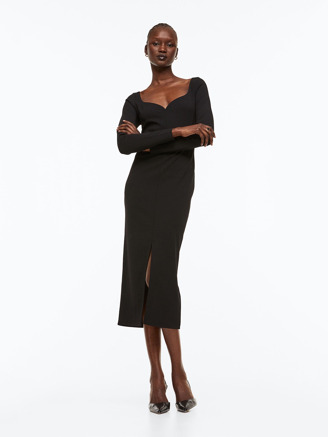 

H&M Fitted Jersey Dress, Black
