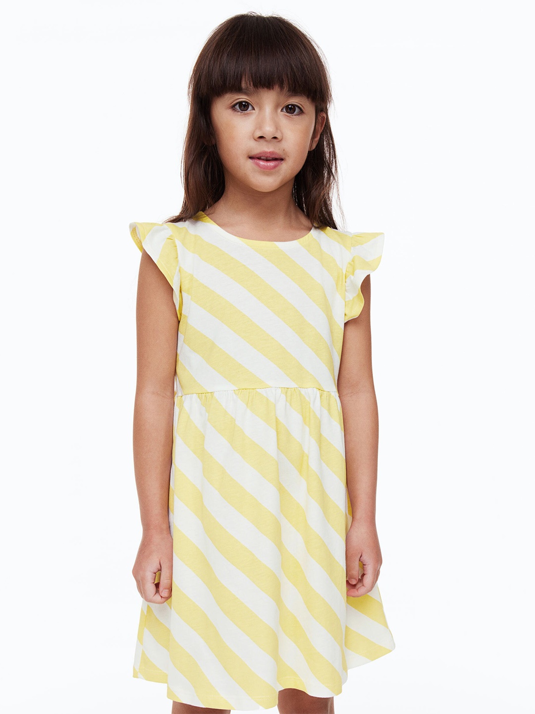 

H&M Girls Patterned Cotton Dress, Yellow