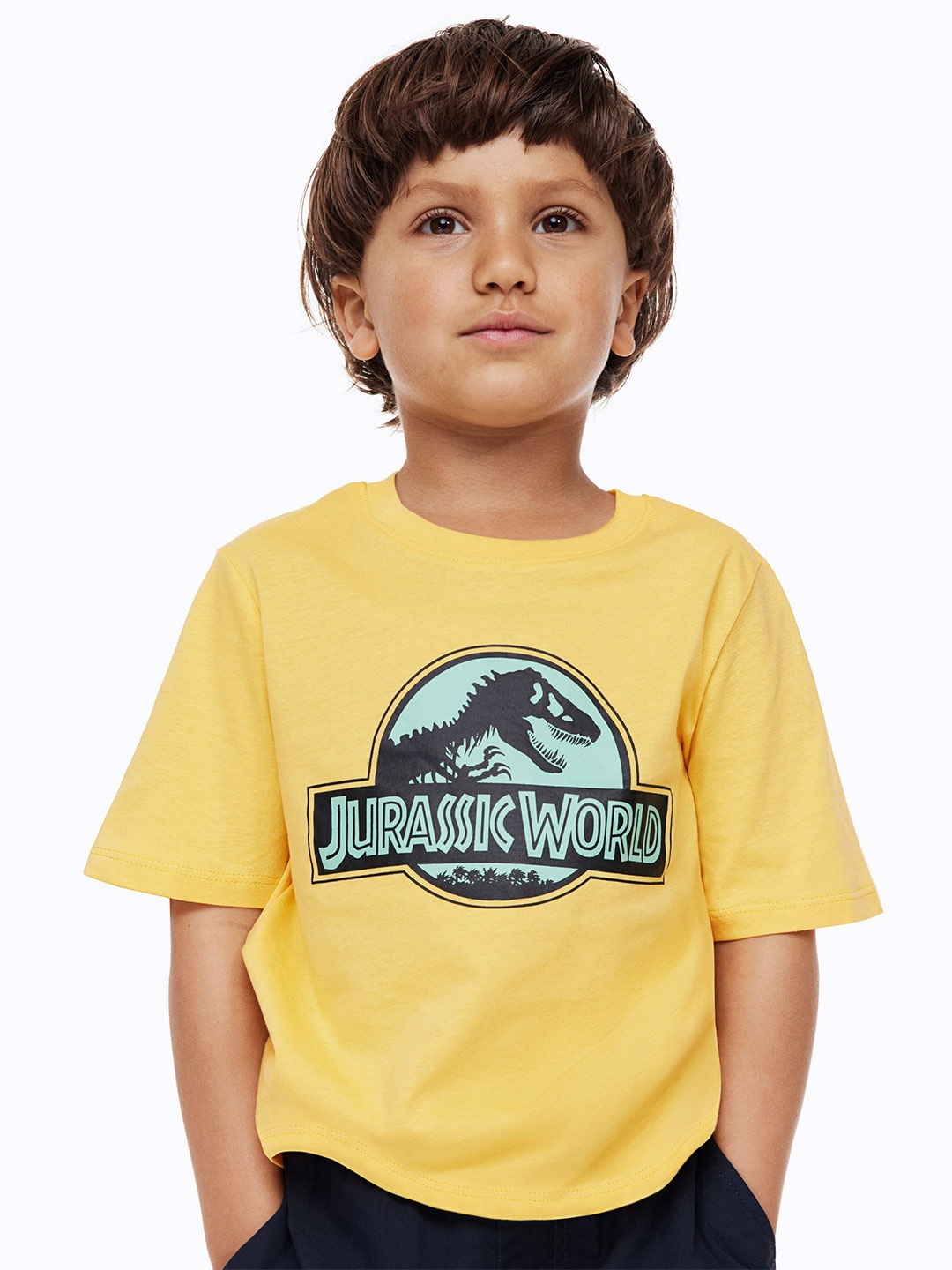 

H&M Boys 3-Pack Dinosaur Printed Cotton T-shirts, Turquoise blue