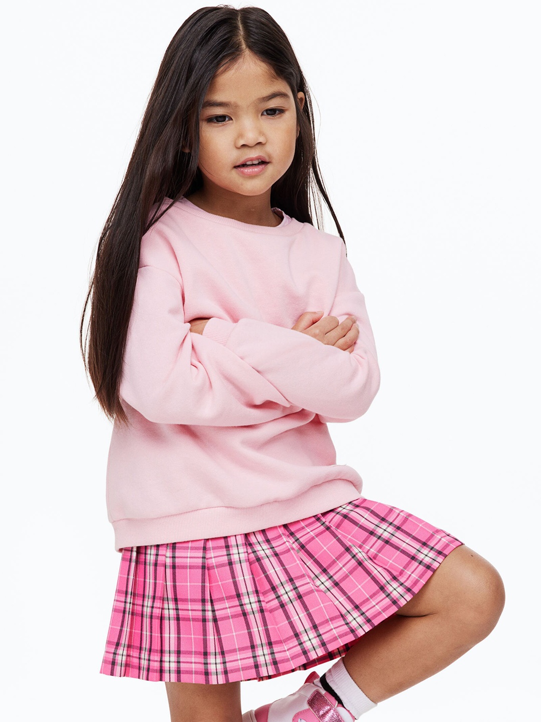 

H&M Girls Mini Twill Skirt, Pink