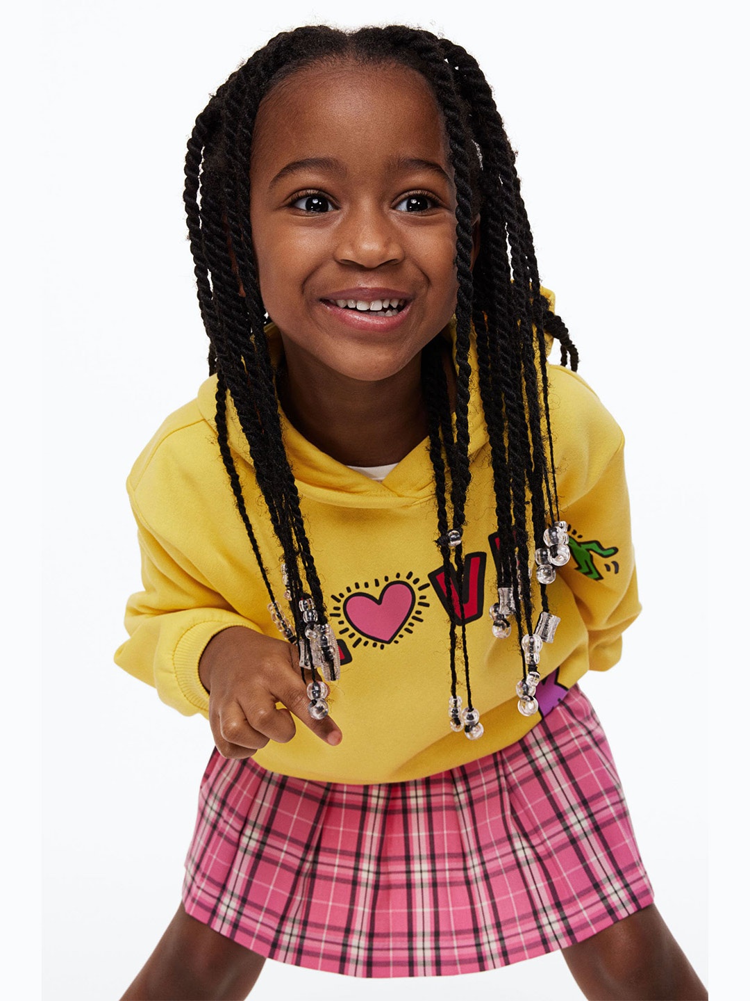 

H&M Girls Printed Hoodie, Yellow
