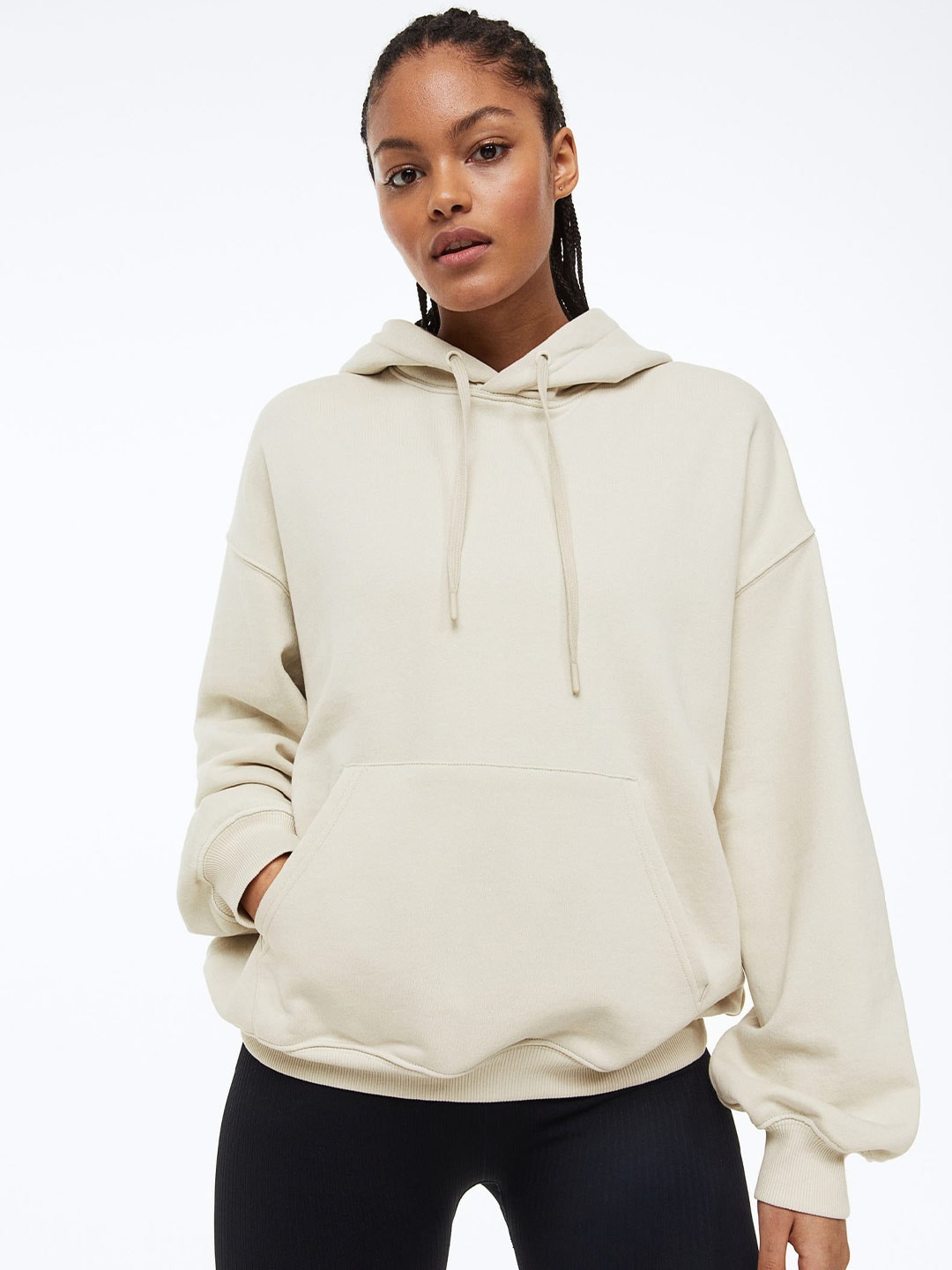 

H&M Women Sports hoodie In DryMove, Beige