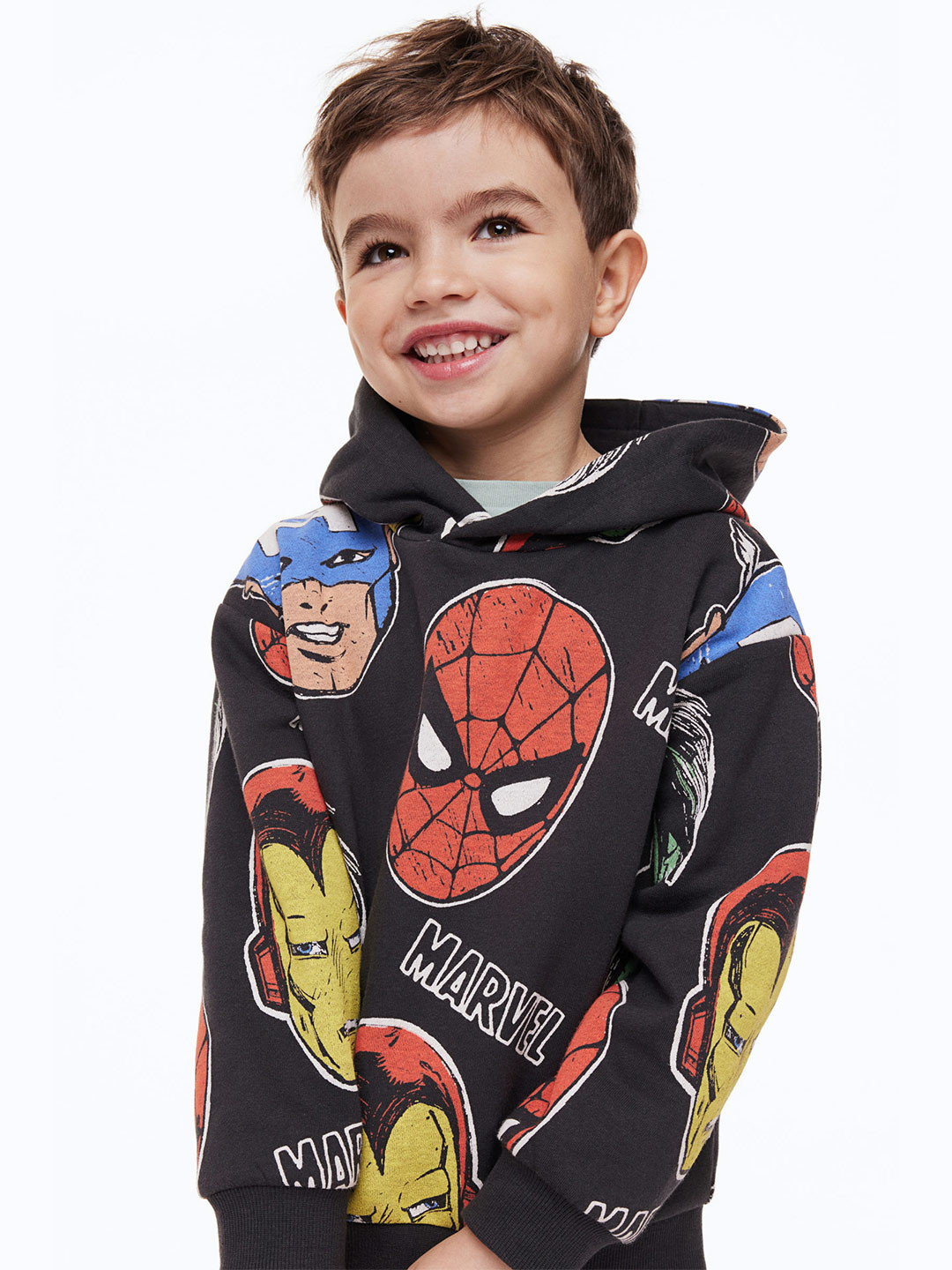 

H&M Boys Printed Hoodie, Grey