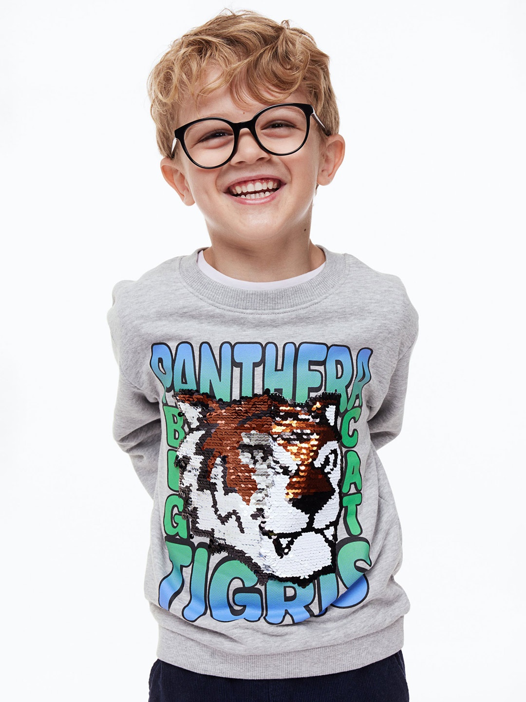 

H&M Boys Reversible Sequin-Motif Sweatshirt, Grey