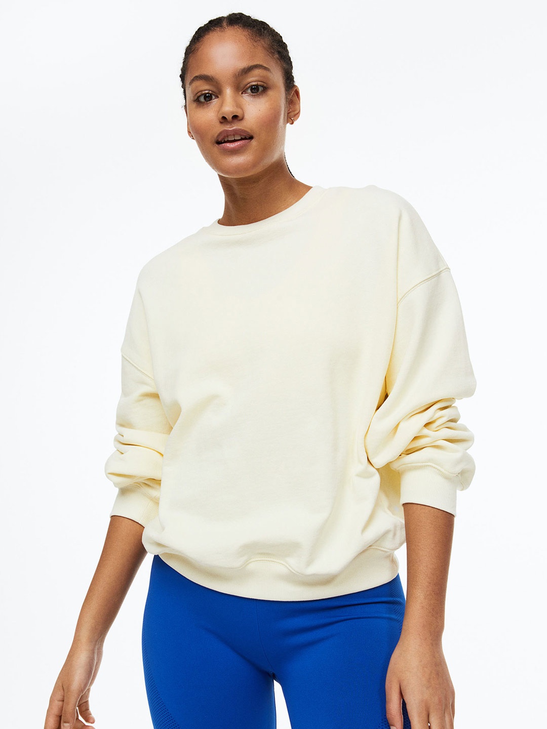 

H&M Women Sports Cotton Sweatshirt, White
