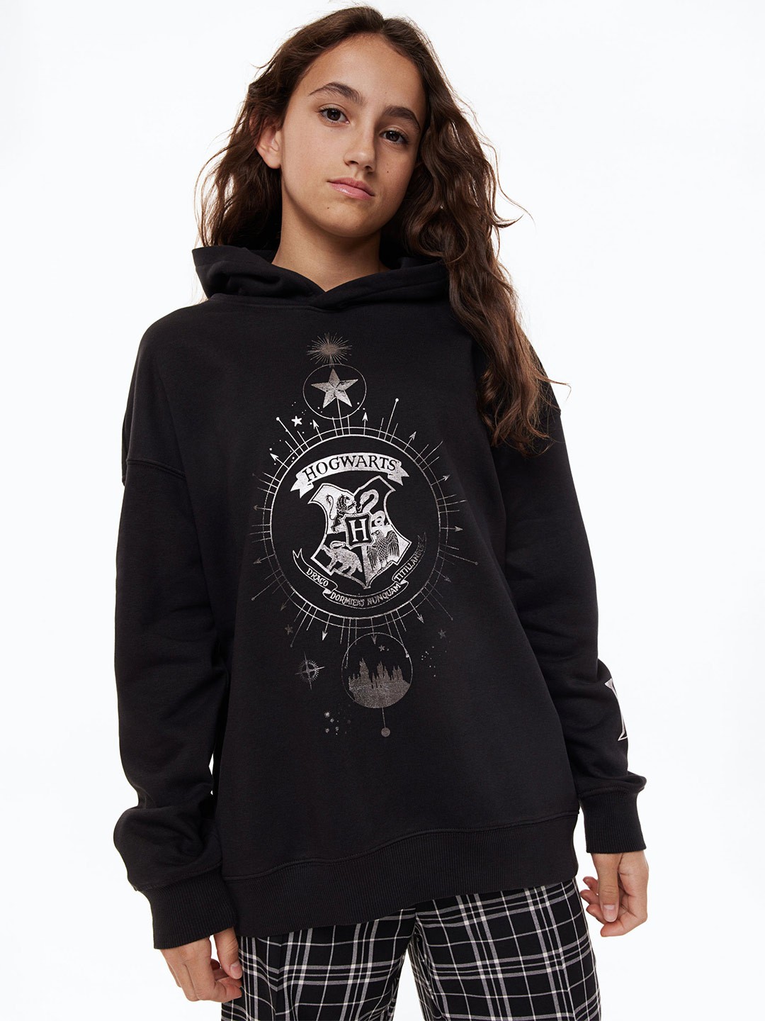 

H&M Girls Oversized Hoodie, Black