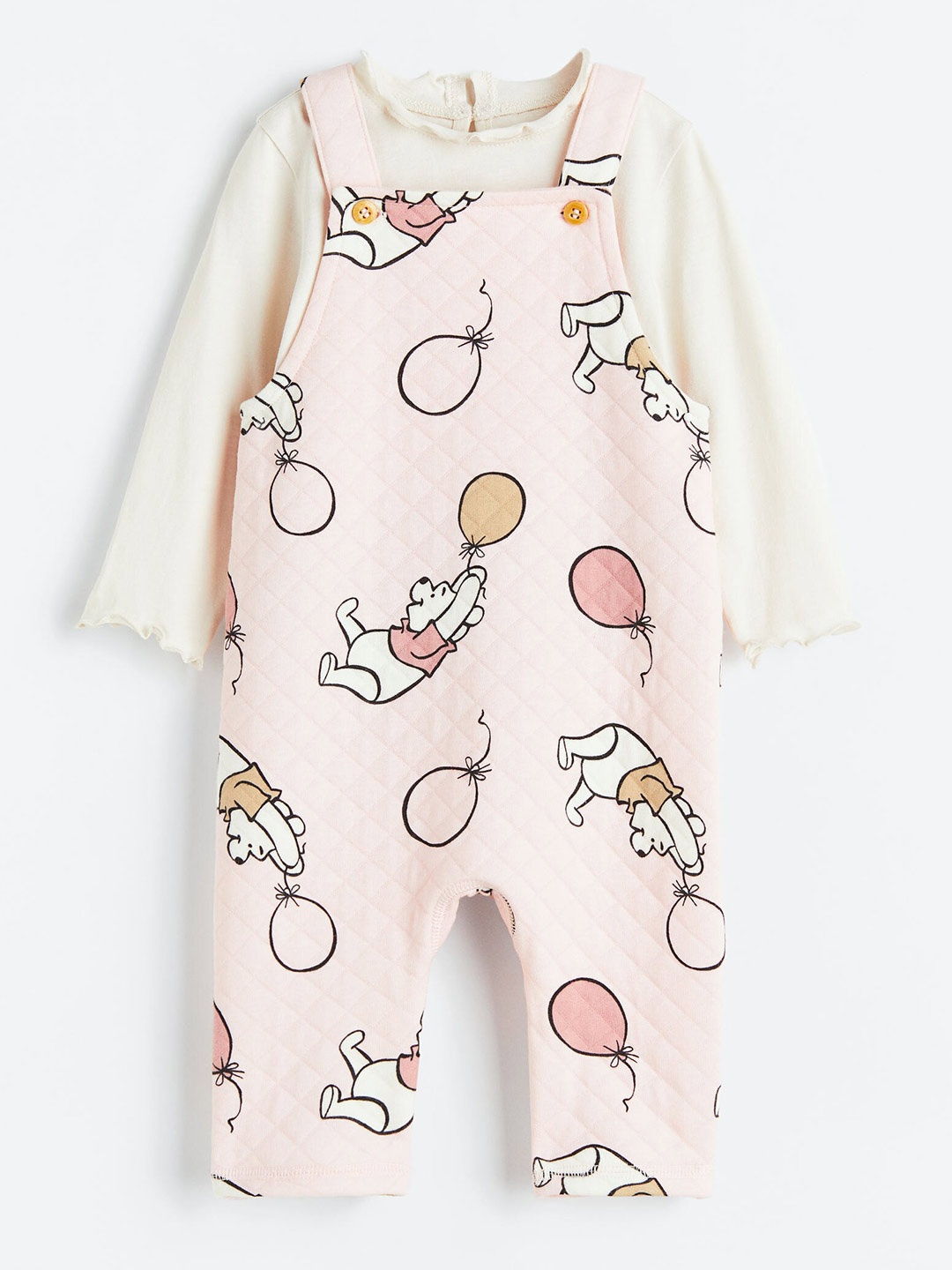 

H&M Girls 2-Piece Pooh Printed Jumpsuit, Pink