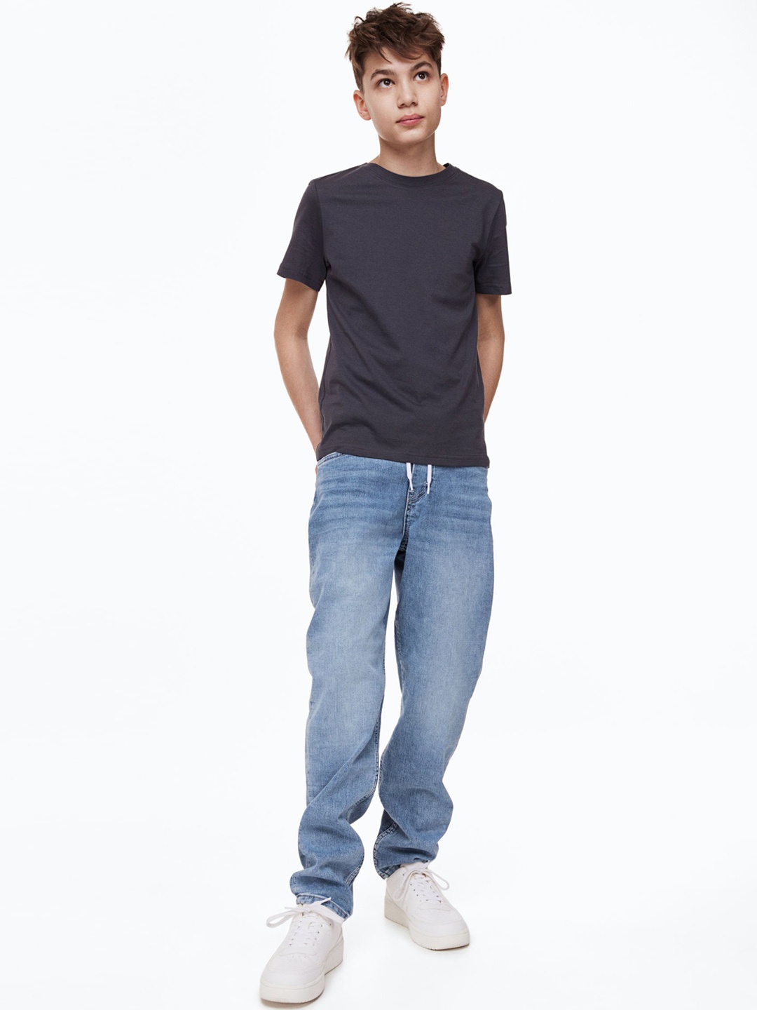 

H&M Boys Super Soft Denim Joggers, Blue