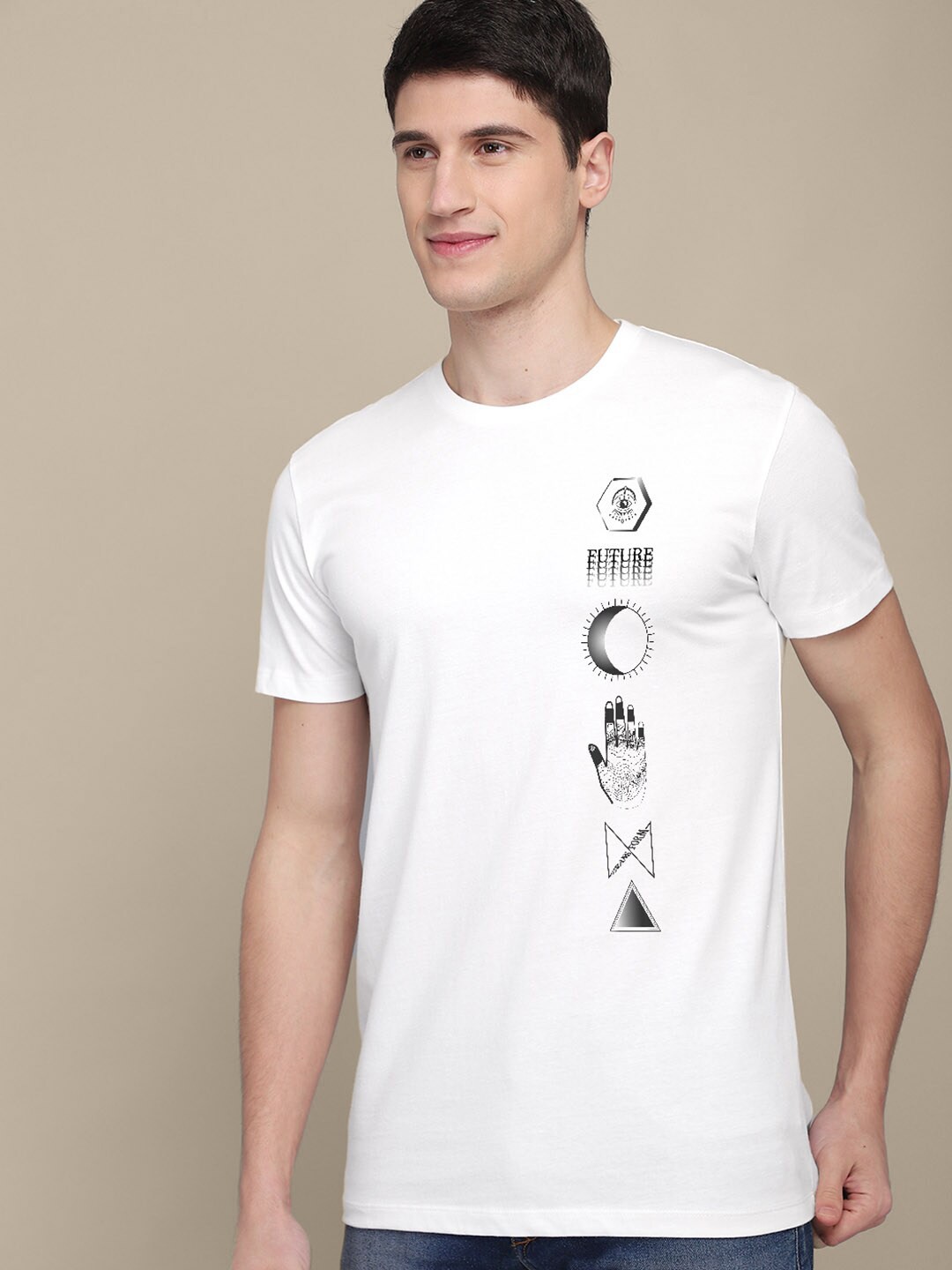 

Free Authority Men Typography Printed Cotton T-shirt, White