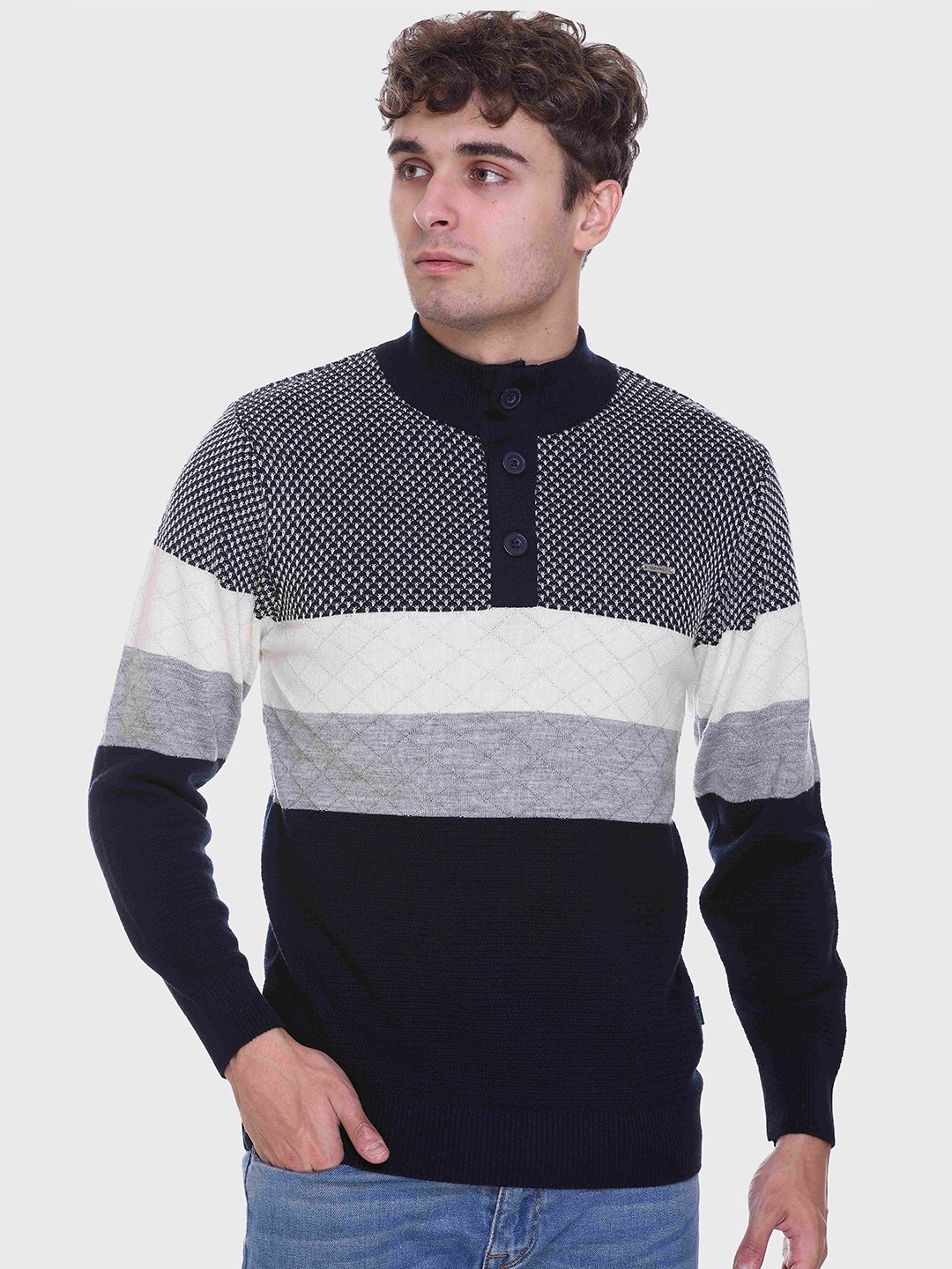 

GODFREY Men Acrylic Pullover, Navy blue