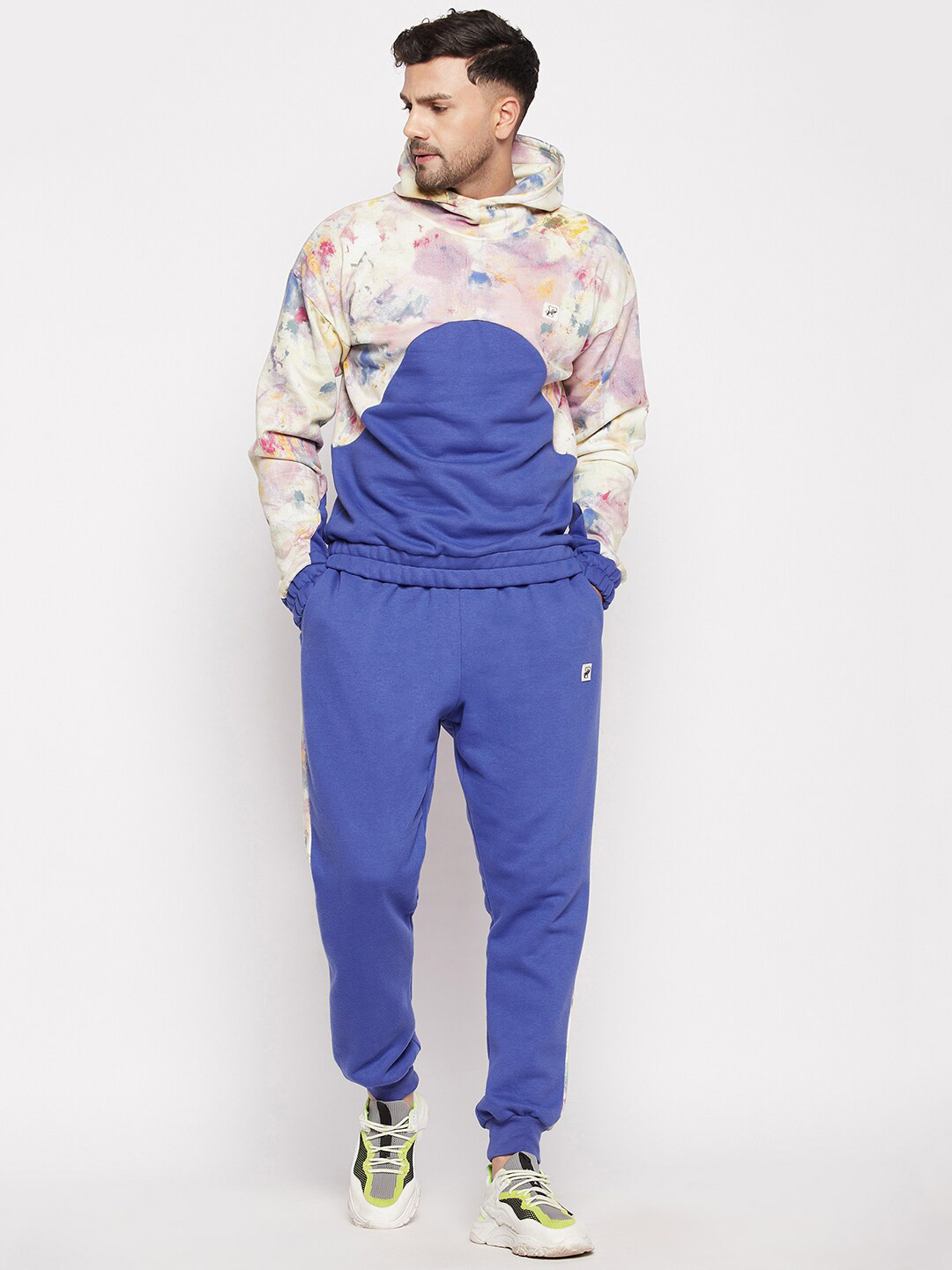 

FUGAZEE Printed Hooded Cotton Sweatshirt, Blue