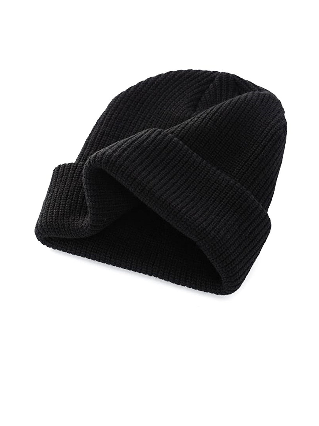 

EL REGALO Self Design Woolen Beanie, Black