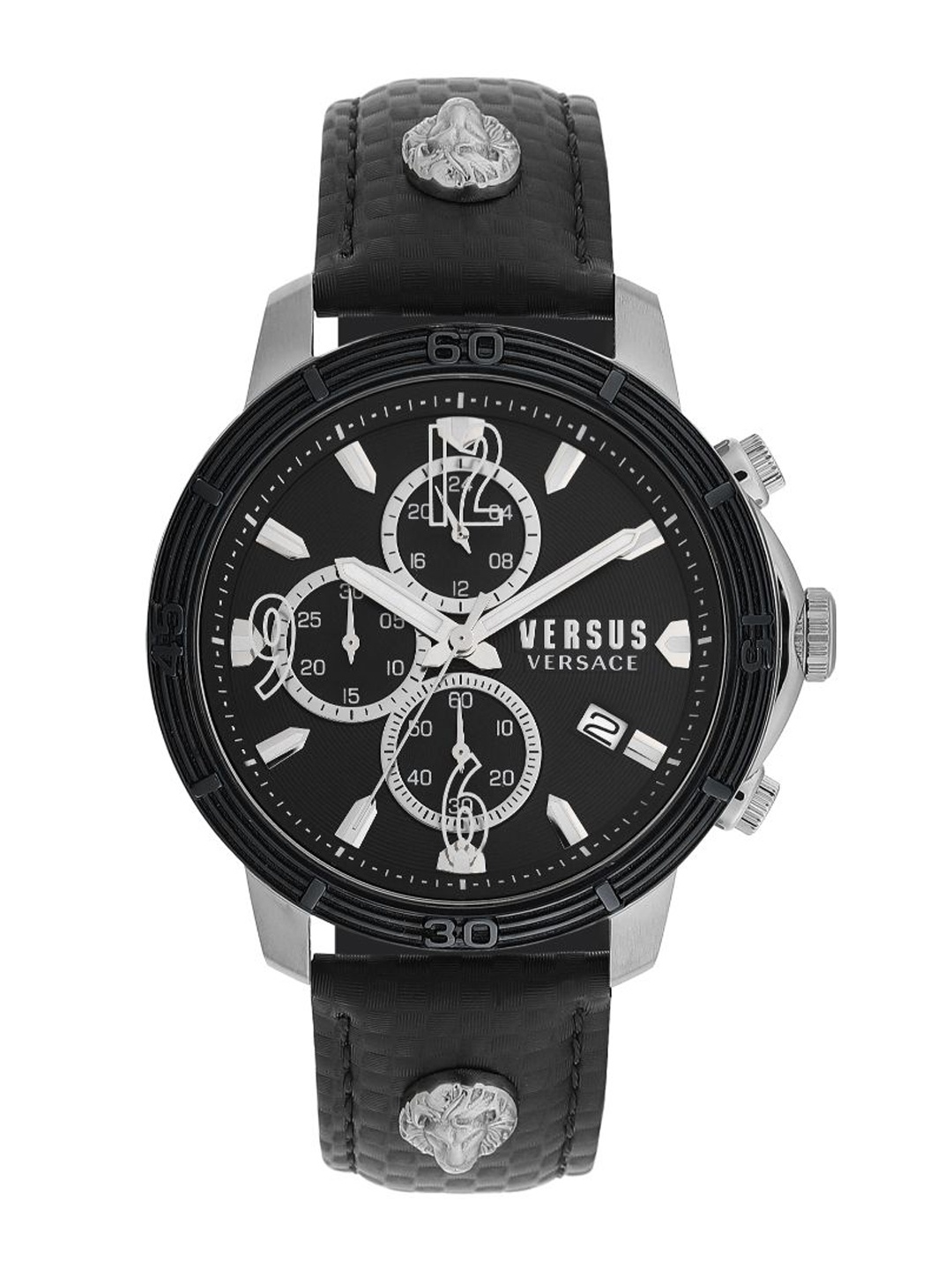 

Versus Men Brass Dial & Black Leather Straps Analogue Watch