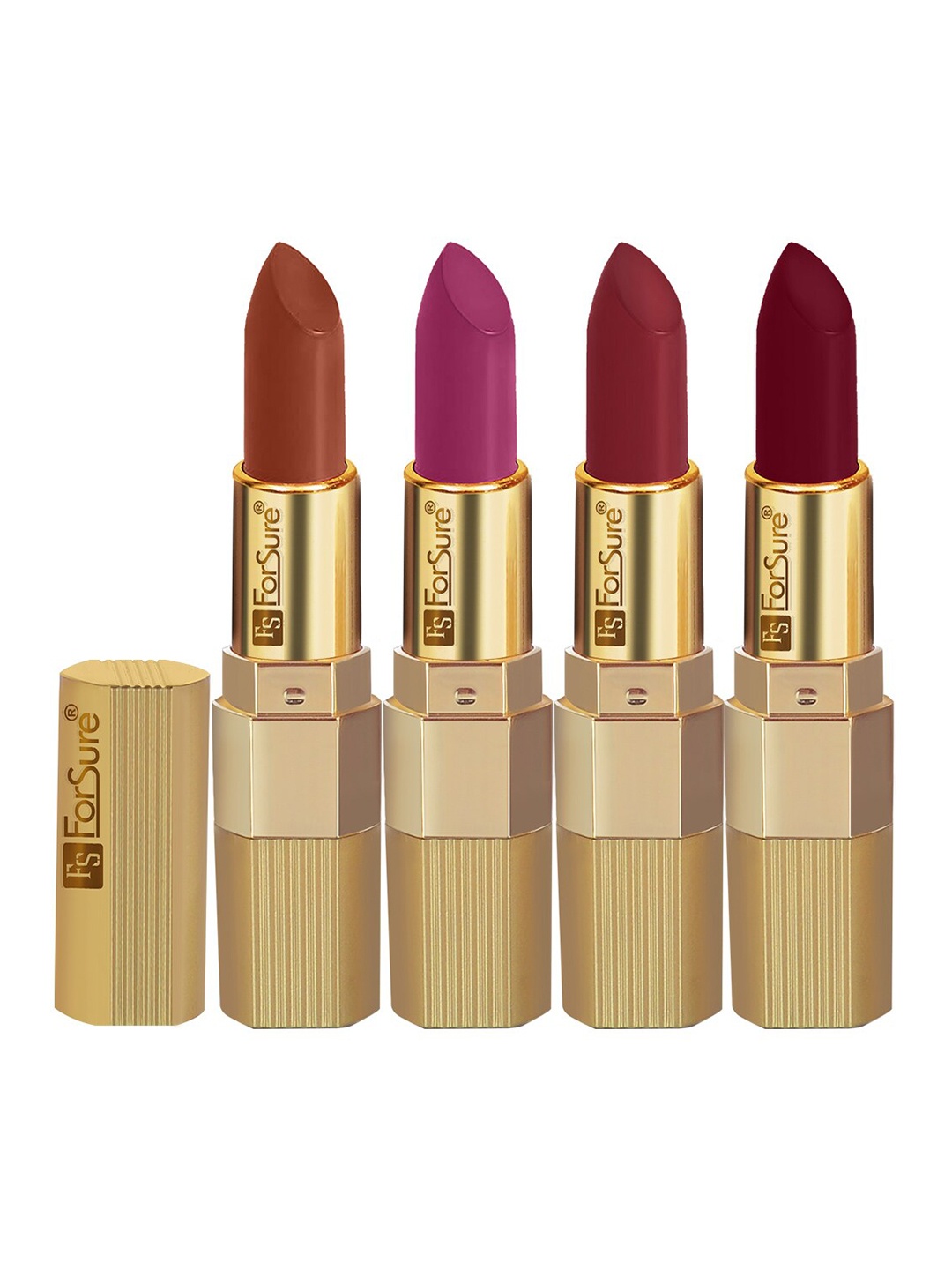 

ForSure Set Of 4 Xpression Long Lasting Highly Pigmented Creamy Matte Lipstick - 3.5g Each, Maroon