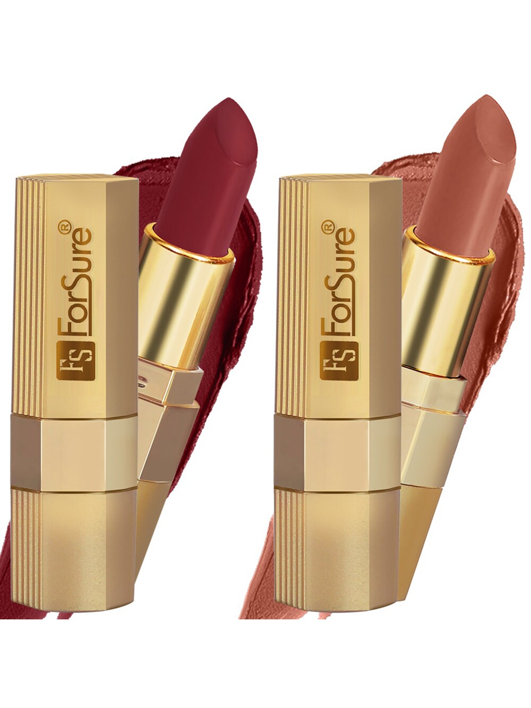 

ForSure Xpression Set Of 2 Long Lasting Matte Lipsticks - Nude 306 & Cherry Red 304