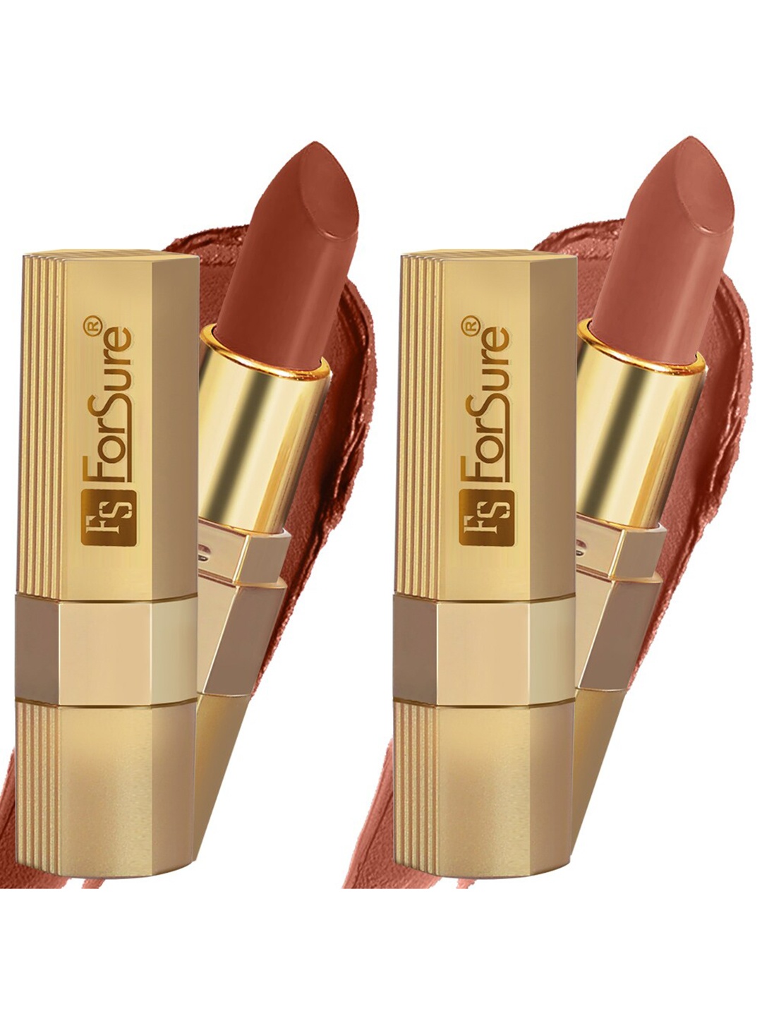 

ForSure Xpression Set Of 2 Long Lasting Matte Lipsticks - Nude 306 & Rust Brown 301
