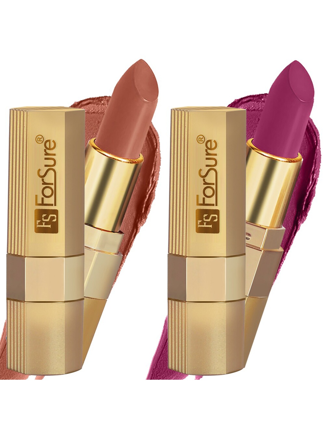 

ForSure Set Of 2 Xpression Long-Lasting Highly-Pigmented Creamy Matte Lipstick - 3.5g each, Nude