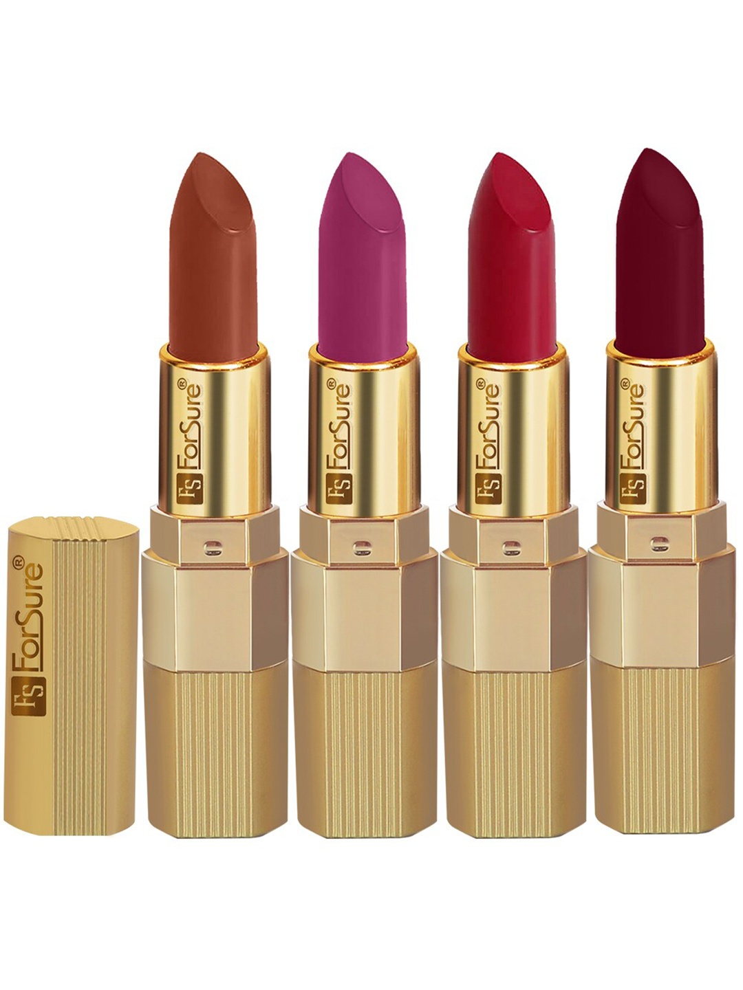 

ForSure Xpression Set Of 4 Long-Lasting & Highly Pigmented Creamy Textured Matte Lipstick - 3.5 g Each, Maroon