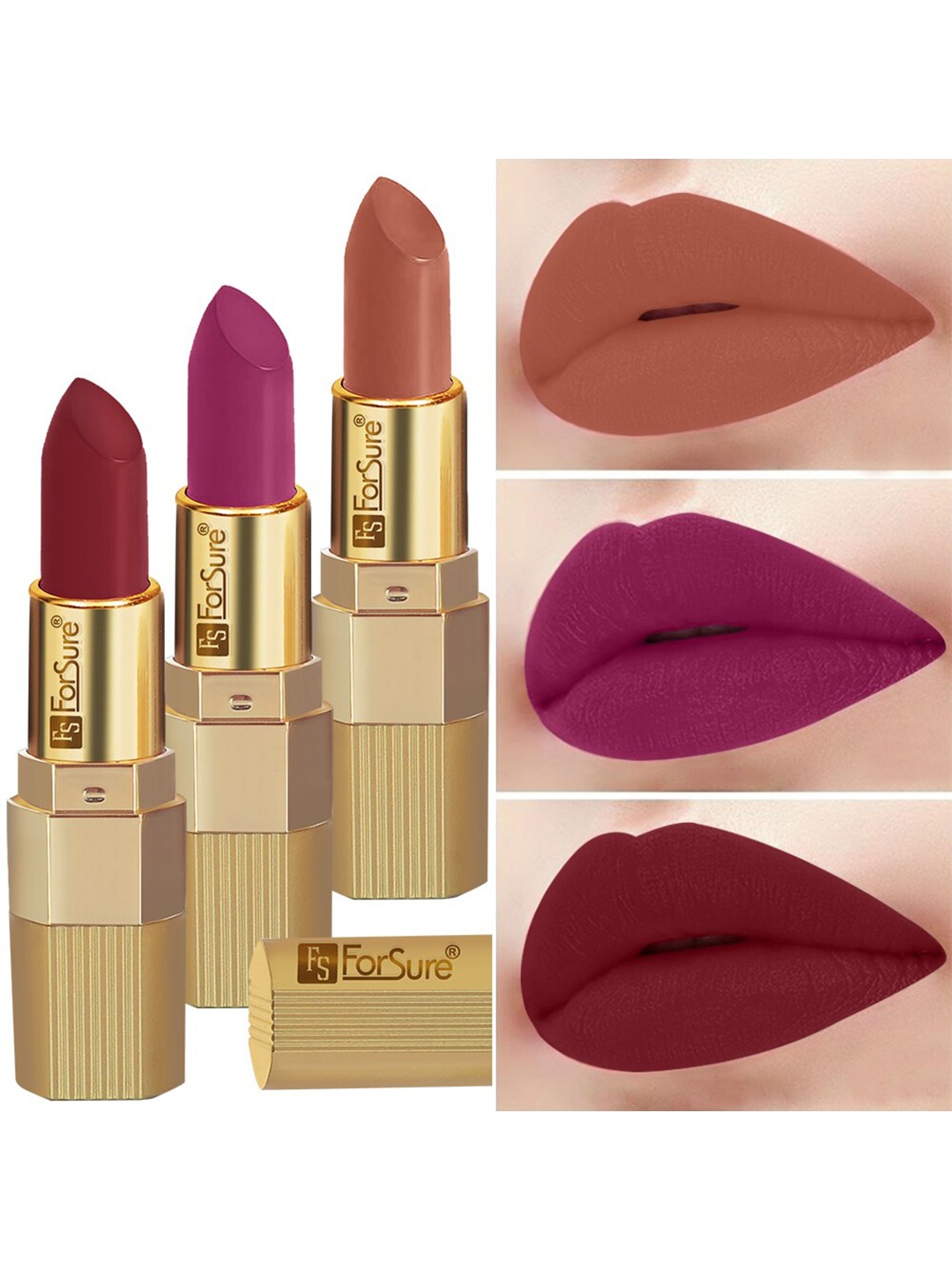 

ForSure Xpression Set Of 3 Long Lasting Matte Lipsticks 3.5 gm Each, Nude