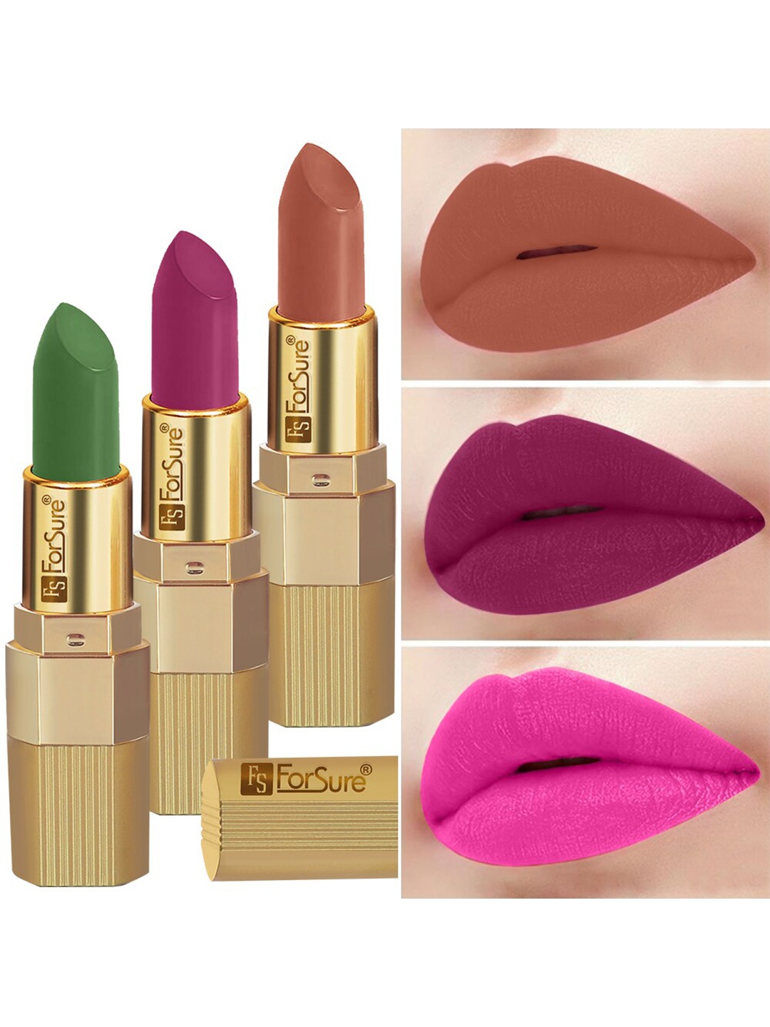 

ForSure Xpression Set Of 3 Long Lasting Matte Lipsticks 3.5 gm Each, Nude