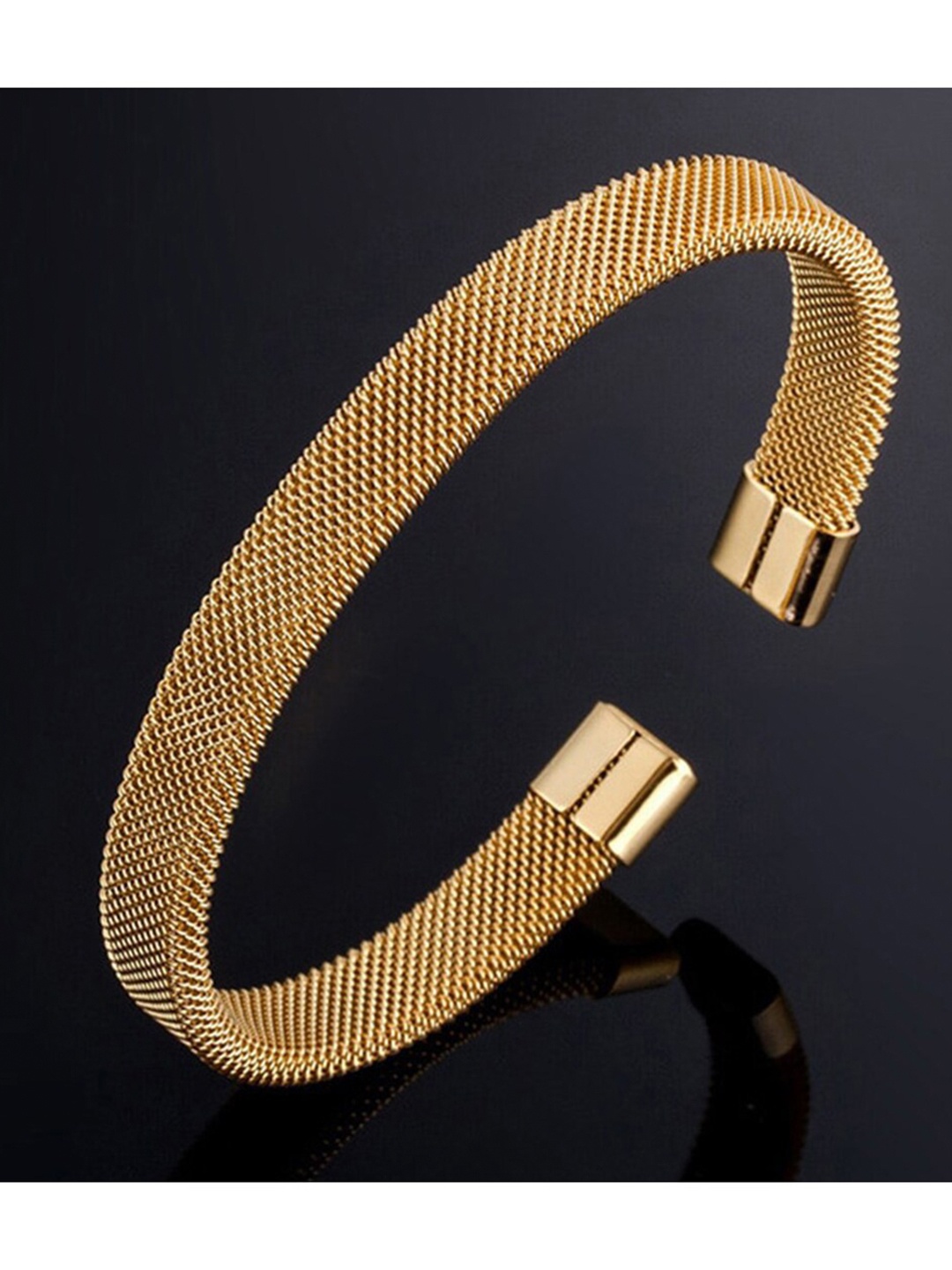 

ZIVOM Men Gold-Plated Kada Bracelet