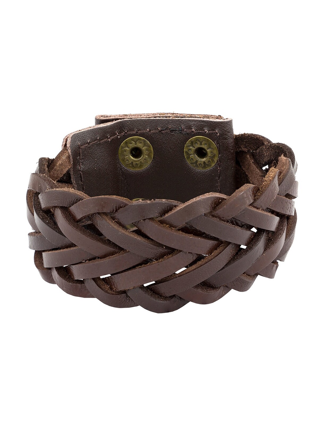 

ZIVOM Men Leather Wraparound Bracelet, Brown