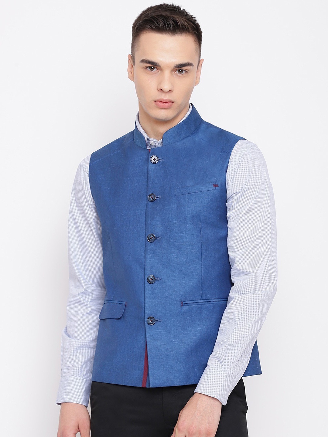 

Cantabil Men Blue Nehru Jacket