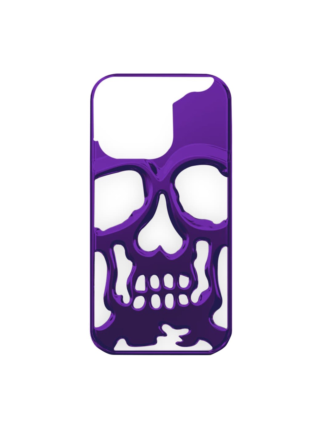 

TREEMODA 3D Electroplated Skull iPhone 14 Plus Back Case, Purple