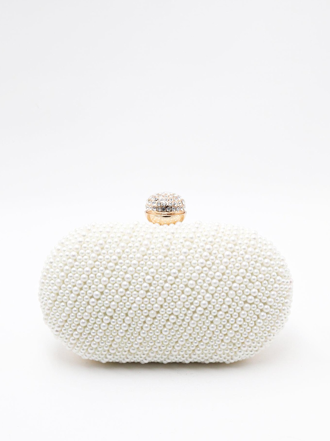 

ODETTE Pearl Embellished Box Clutch, White