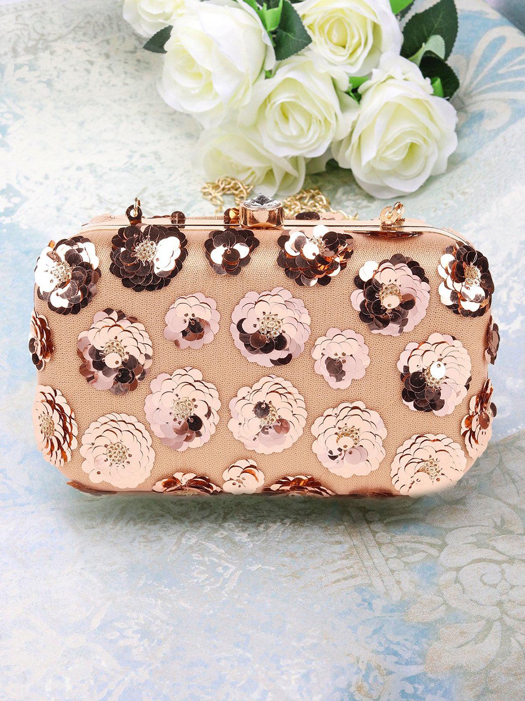 

ODETTE Embellished Box Clutch, Pink