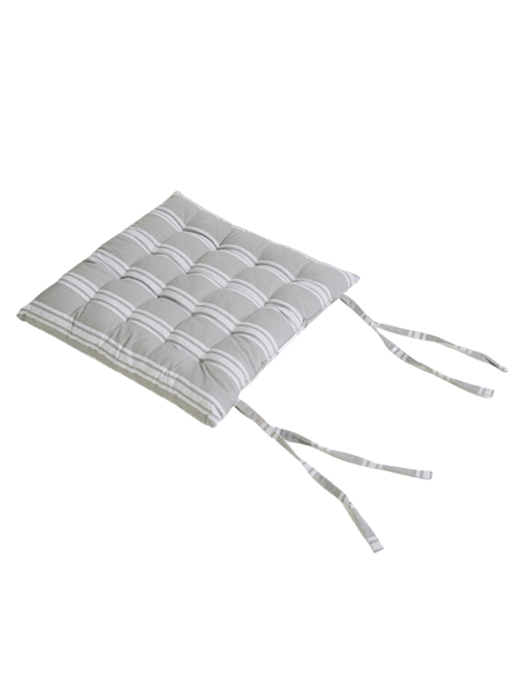 

Home Centre Poise Grey Striped Comfortable Seat Square Cushion Chair Pad