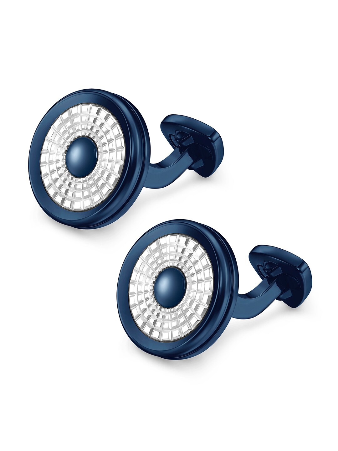 

DUCATI CORSE Textured Round Cufflink, Navy blue