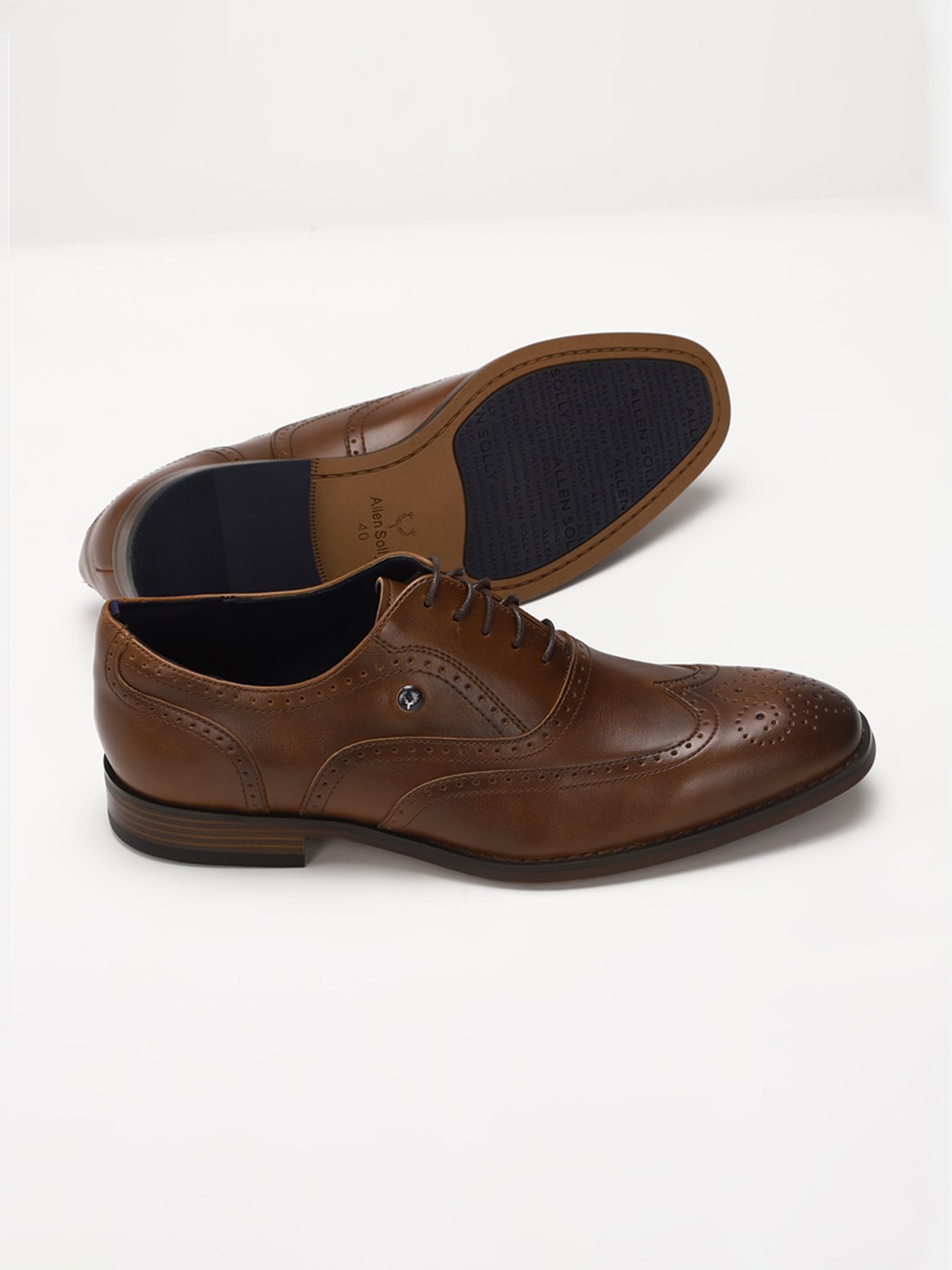 

Allen Solly Men Leather Formal Brogues, Brown