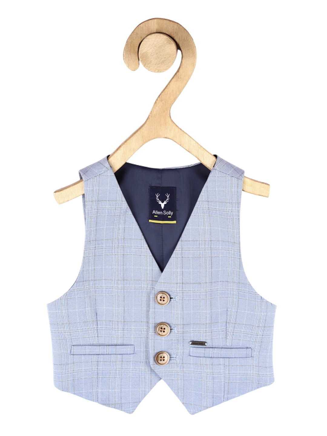 

Allen Solly Junior Boys Checked Formal Waistcoat, Blue