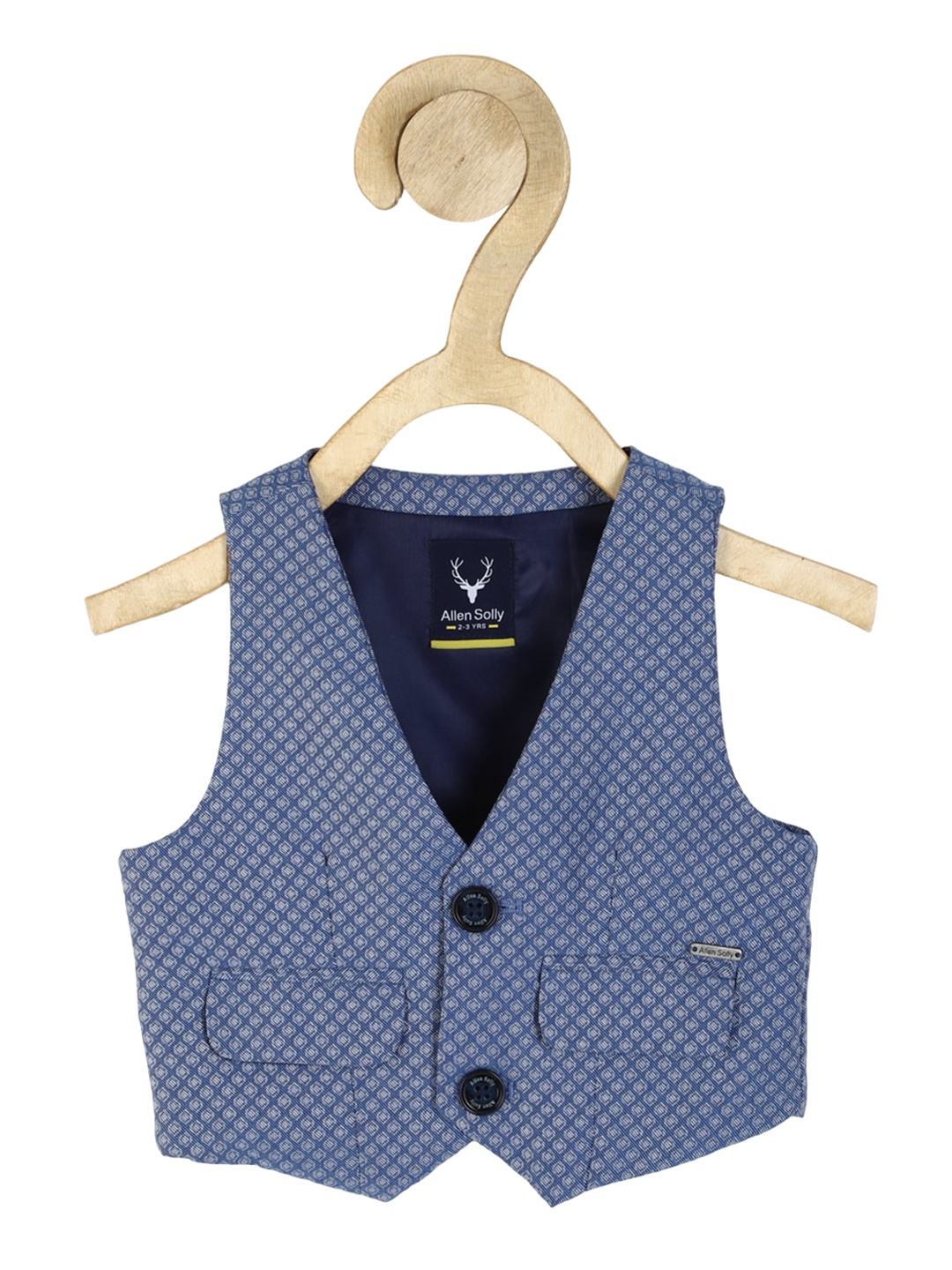 

Allen Solly Junior Boys Woven Design Pure Cotton Waistcoat, Blue