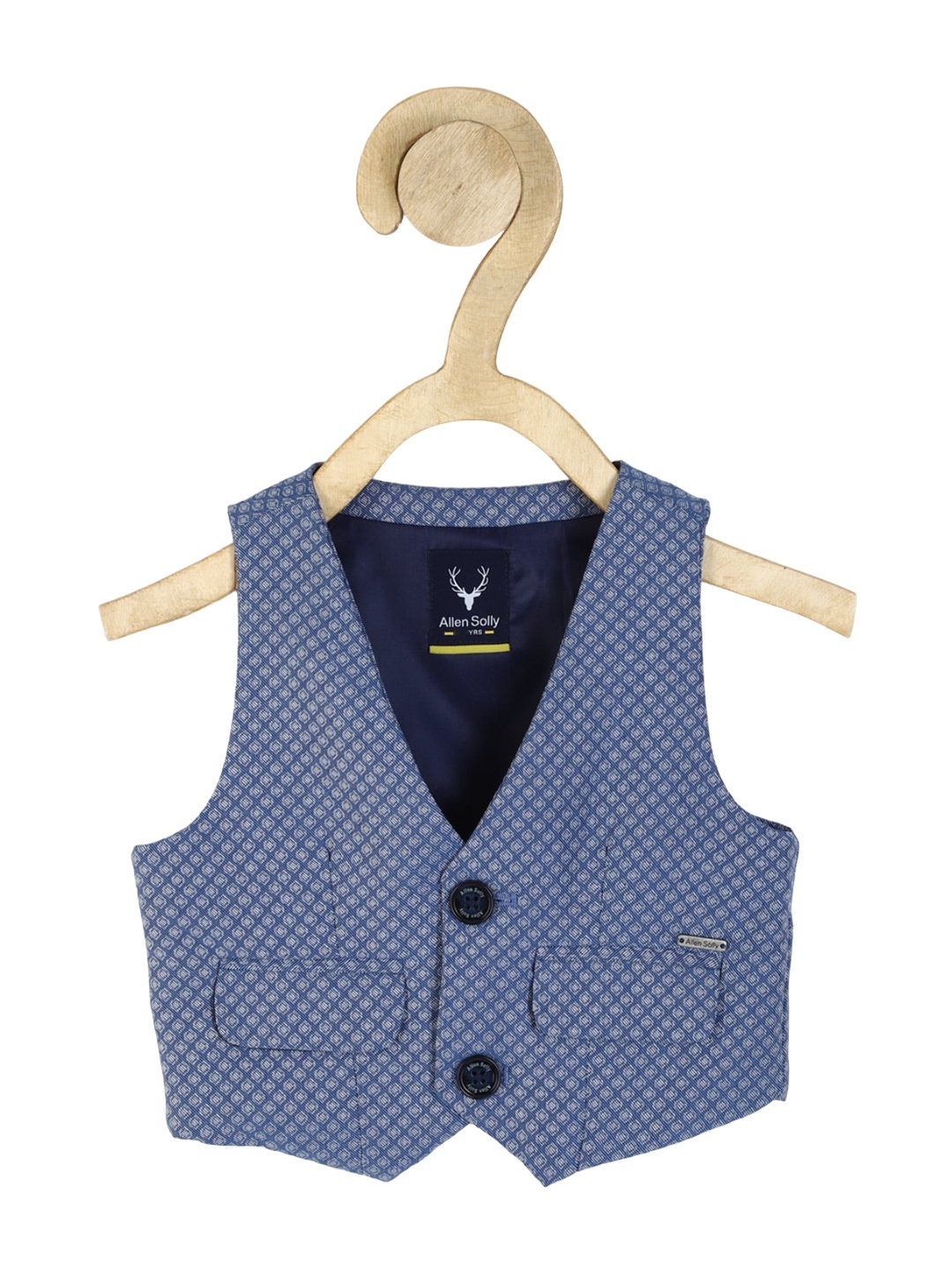 

Allen Solly Junior Boys Woven Design Pure Cotton Waistcoat, Blue