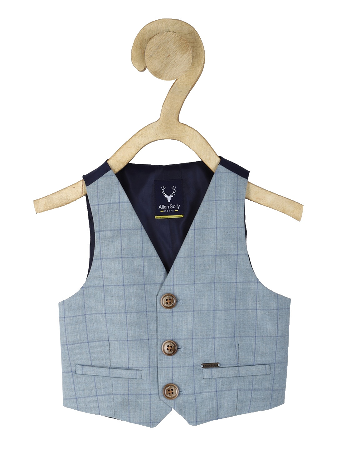 

Allen Solly Junior Boys Checked Waistcoat, Blue