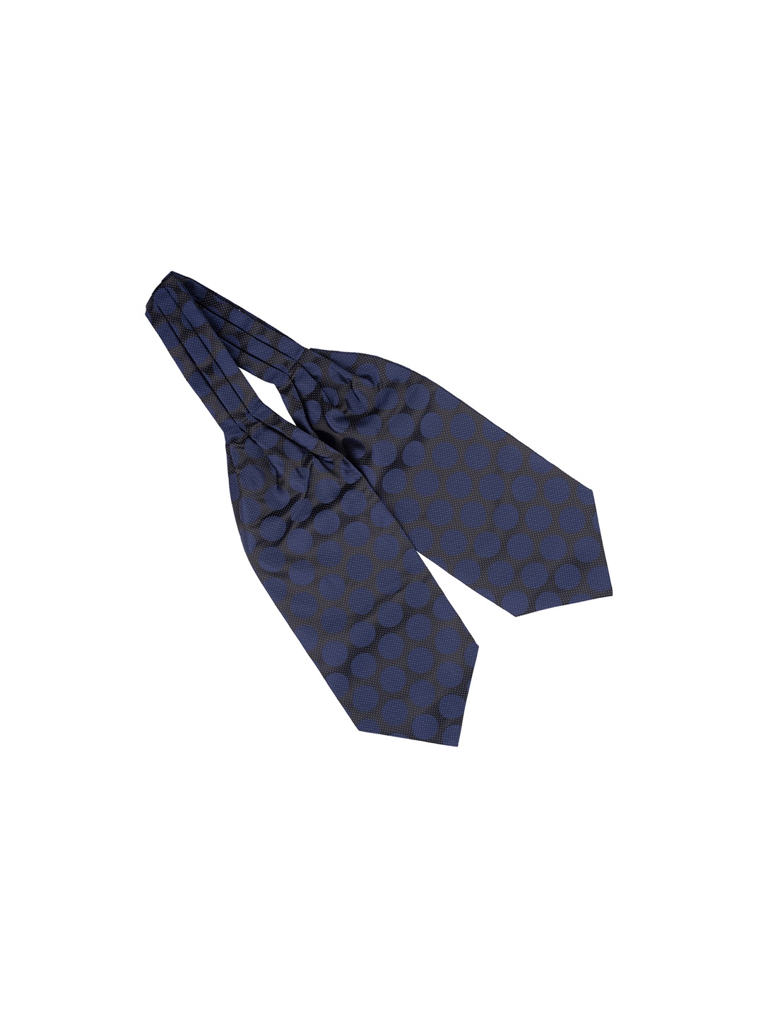 

The Tie Hub Men Ringside Polka Dot Printed Cravat, Navy blue