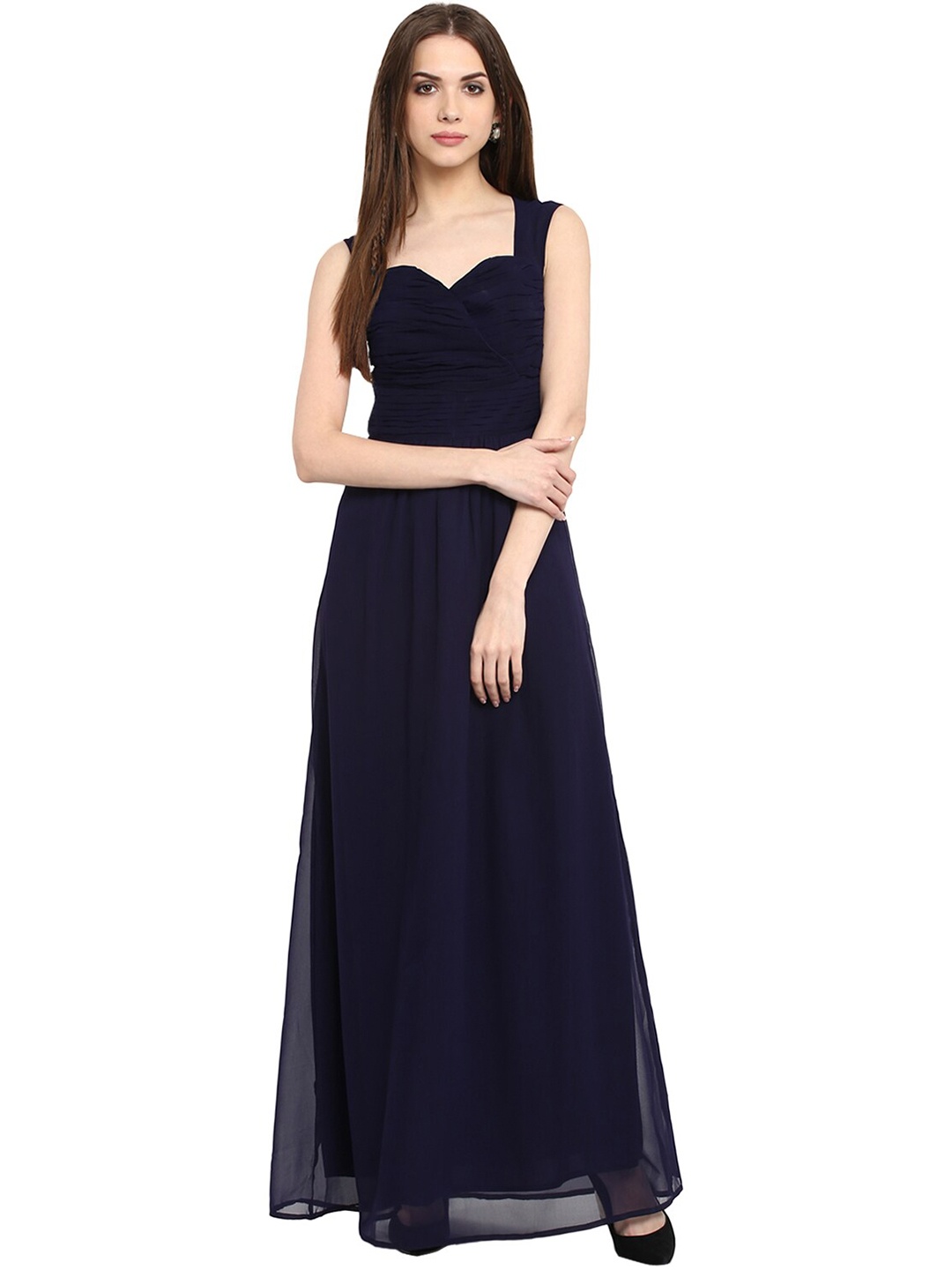 

La Zoire Sweetheart Neck Fit & Flare Maxi Dress, Navy blue
