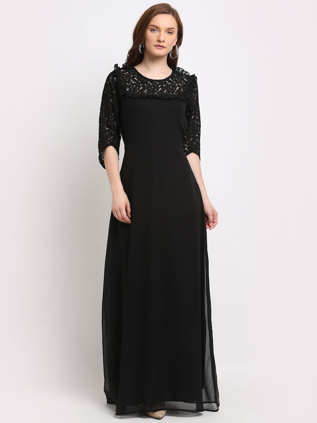

La Zoire Georgette Maxi Maxi Dress, Black