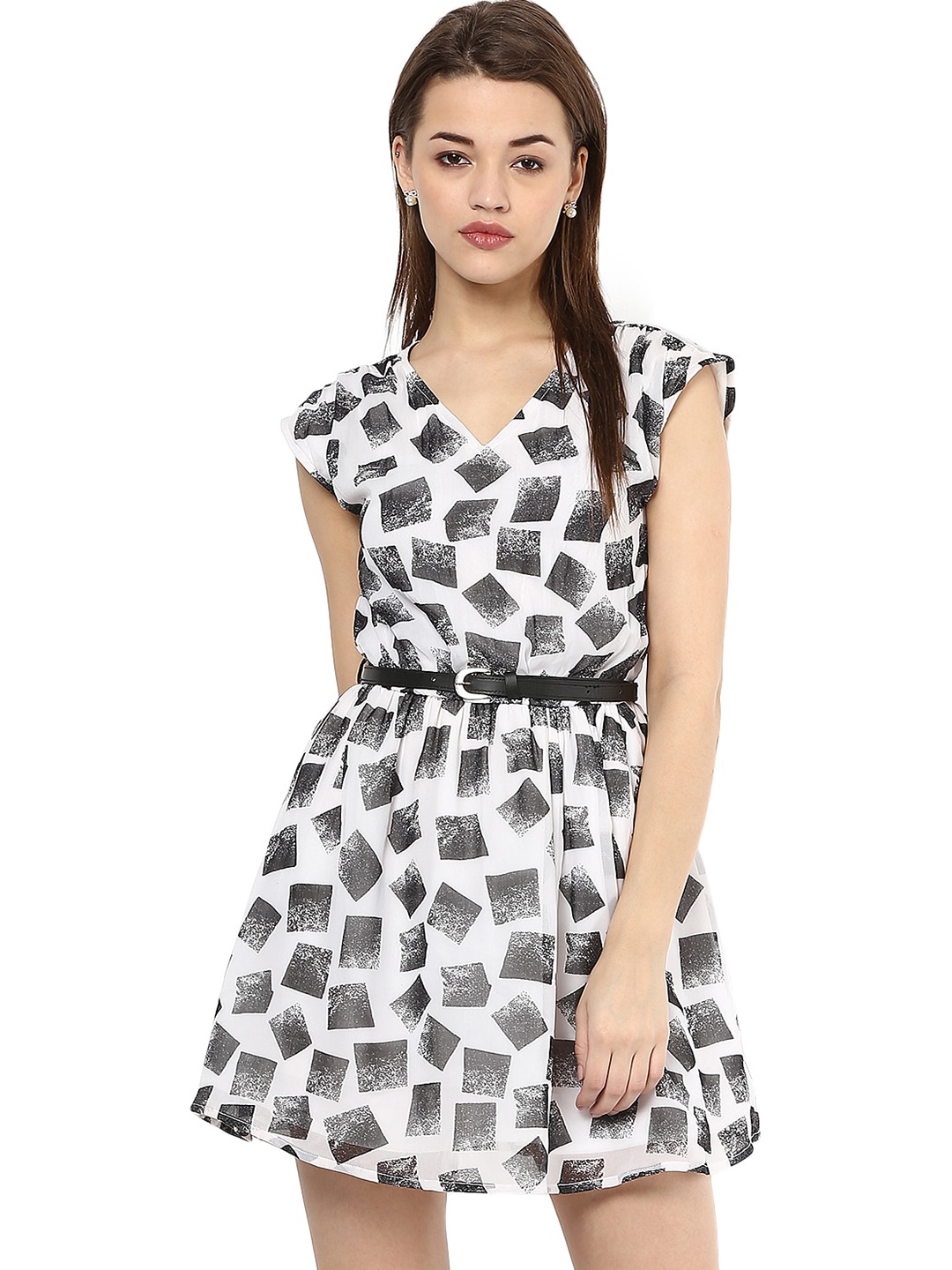 

La Zoire Georgette Mini Dress, Grey