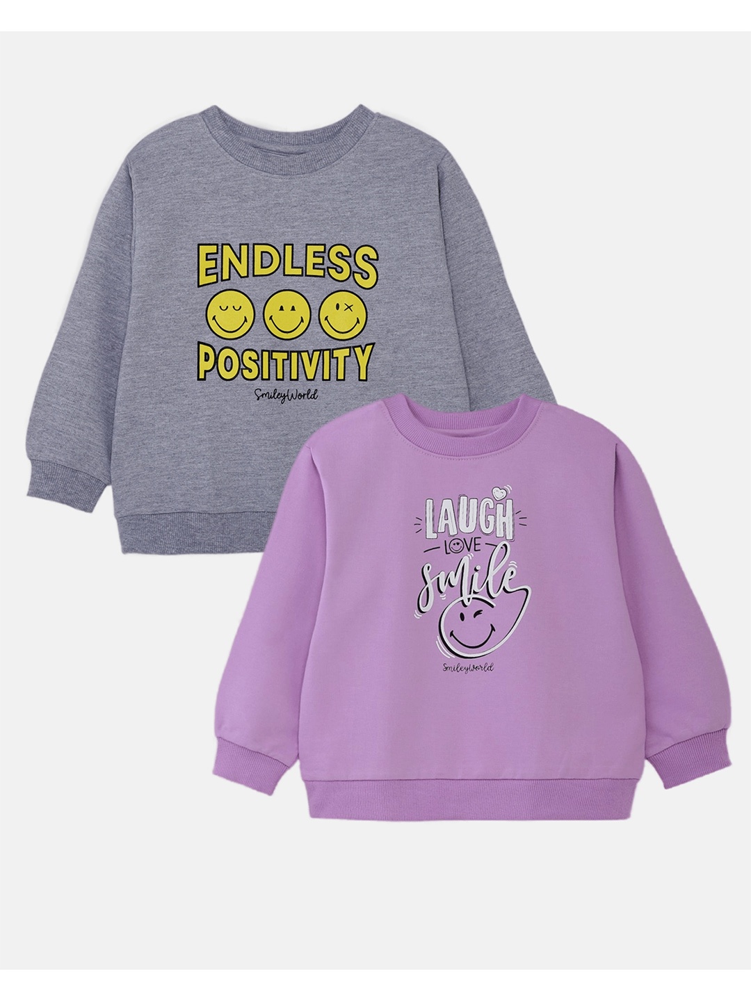 

Cuddles for Cubs Kids Pack of 2 Printed Cotton Sweatshirt, Grey
