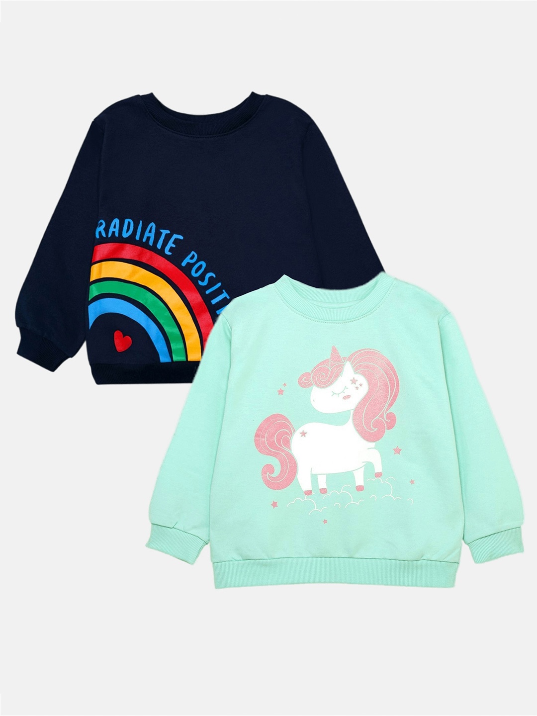 

Cuddles for Cubs Kids Pack of 2 Printed Cotton Sweatshirt, Green